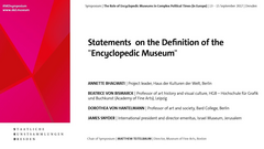 Statements on the Definition of the “Encyclopedic Museum” | 13.09.