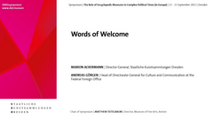 Words of Welcome and Opening Discussion |13.09.