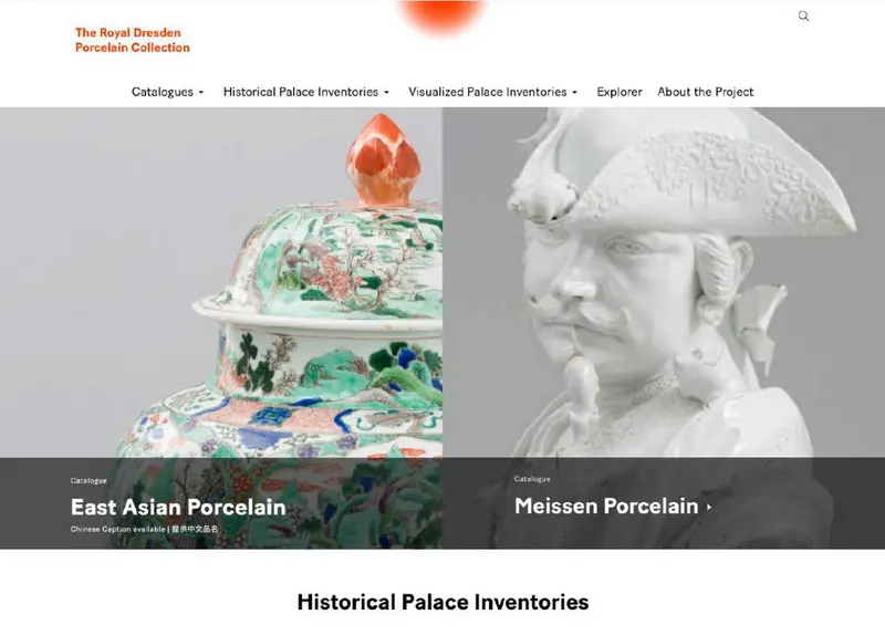 Ein Screenshot eines digitalen Beitrags über Meißener Porzellan