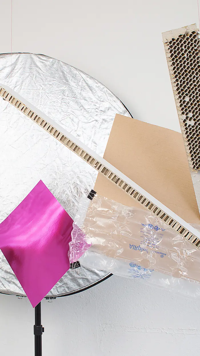 Christian Rätsch, Ihne Titel (Rundes Silber, Pinker Karton), 2015 (Detail)