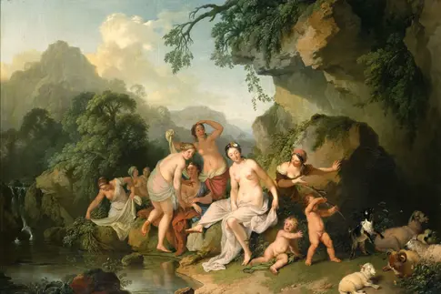 Gemälde mit badenden Frauen