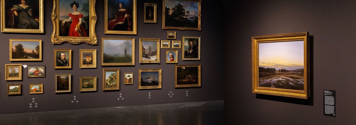 Ausstellungsansicht "Caspar David Friedrich. Wo alles begann" im Albertinum Blick in einen Raum mit Bildern an der Wand