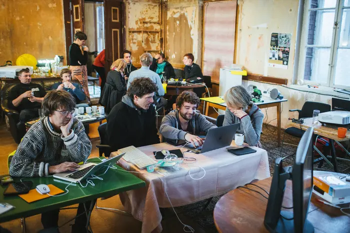 Die Kunst-Aktion und Workshop "Vom Abstellgleis zum Aktionsraum" am 14.12.2019 im Bahnhof von Bad Düben für die "180 Ideen für Sachsen".