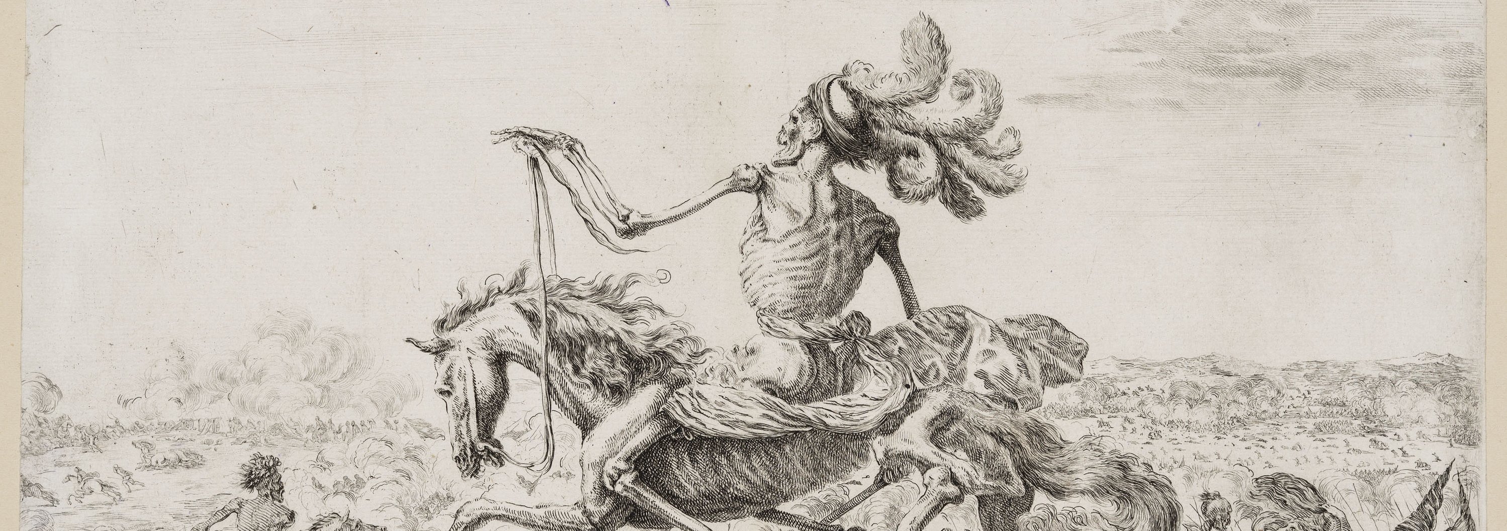 Stefano della Bella, Der Tod reitet über ein Schlachtfeld, 1645/48