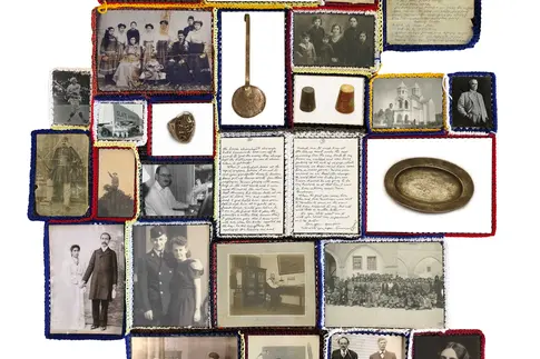 Eine Collage mit verschiedenen, älteren Motiven