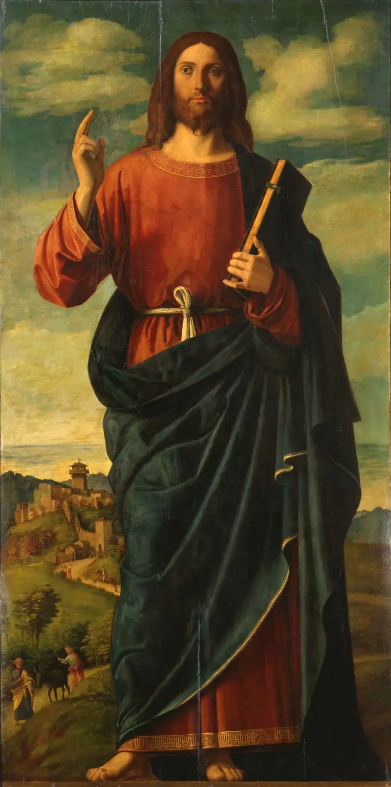 Ölgemälde einer segnenden Christus-Figur
