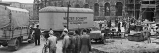 Rückkehr der Gemälde aus Berlin am 27. April 1956