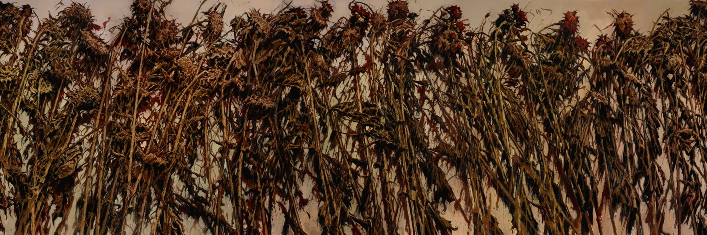 Gemälde mit verdorrten Sonnenblumen