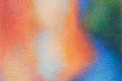 Slawomir Elsner, Betende Maria, 2025 abstraktes Portrait einer Person in bunten Farben