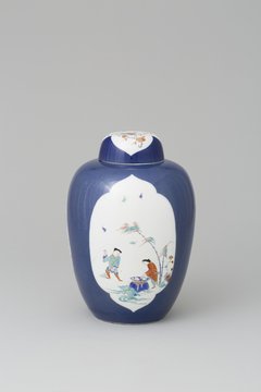 Deckeltopf mit blauem Fond, Porzellanmanufaktur Meissen, um 1730