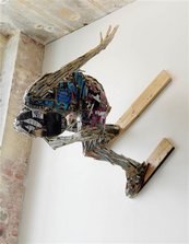 Kai Hügel, Silveride Skulptur auf Skiern