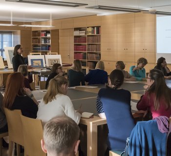 Veranstaltung im Rahmen der Weiterbildung im Studiensaal des Kupferstich-Kabinetts