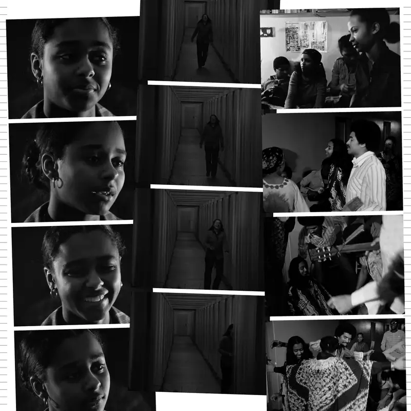 mehrere Filmstills in schwarz/weiß