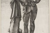 Hendick Goltzius, Herkules Farnese, Blatt 1 aus der Folge: Drei berühmte antike Skuplturen, 1592