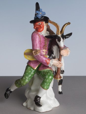 Johann Joachim Kaendler, Harlekin als Bockspfeifer, Meissen, um 1740