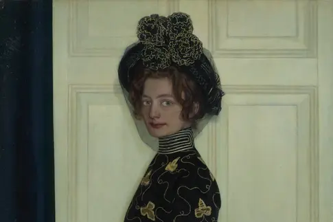 Ein lebensgroßes Porträt einer Frau