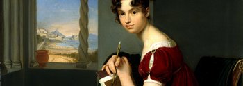 Eine Frau mit Malutensilien 