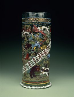 Humpen mit Jagdszenen, Böhmisch, Ende 16.Jh.