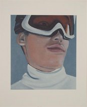 Eberhard Havekost, Snow Lounge 4 Portrait einer Person mit Skibrille