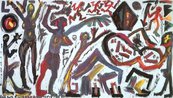 A. R. Penck, Go Go Gorbatschow nackte Strichmännchen