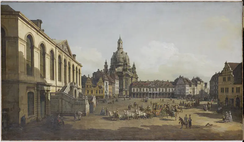 Ansicht der Altstadt Dresdens mit Frauenkirche