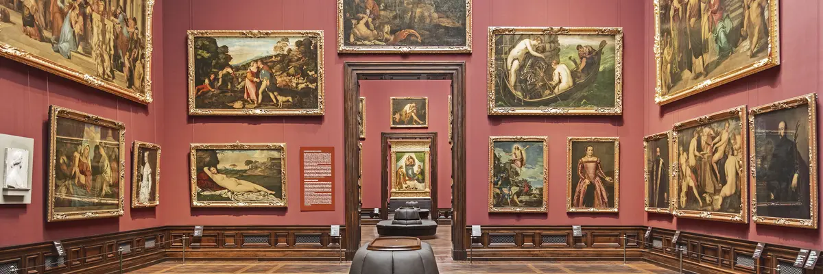 Italienische Malerei 14. bis 17. Jahrhundert Ein großer Ausstellungssaal der Gemäldegalerie Alte Meister