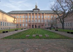 Innenhof des Grassi-Museums, in der Mitte eine Rasenfläche