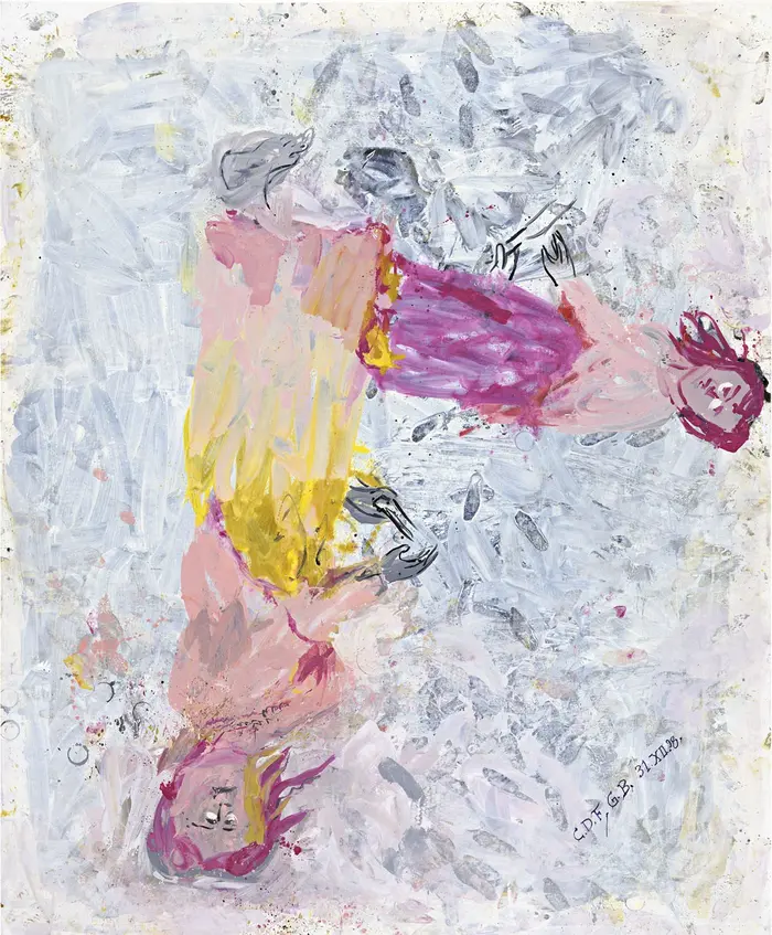 abstrahierendes Gemälde einer Frau