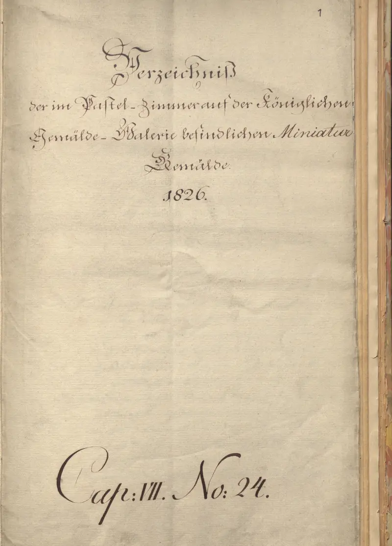 handschriftliches Titelblatt eines alten Inventarbuches