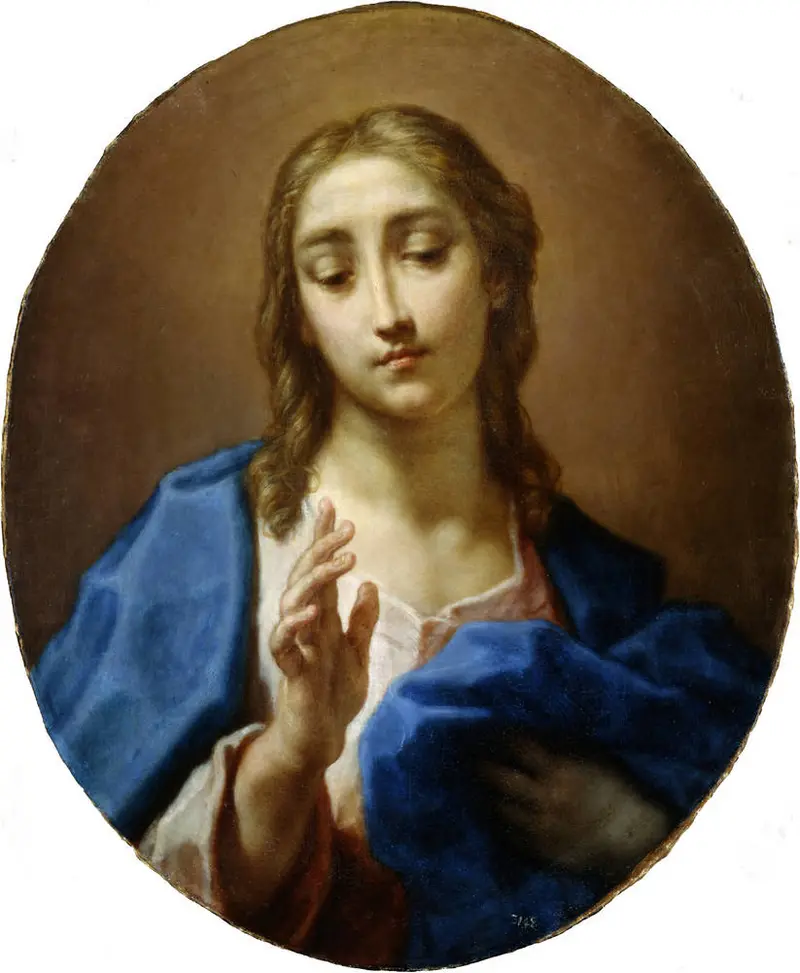 Ein Tondo mit einem Bildnis von Jungfrau Maria