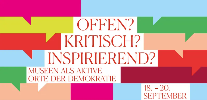 Ein Poster "Museen als aktive Orte der Demokratie"