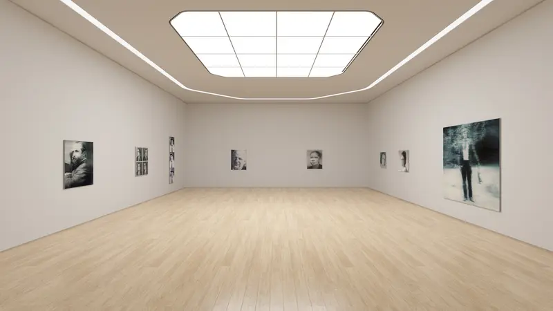 Ausstellungsansicht "Gerhard Richter. Auftragsbildnisse" in der Digitale Kunsthalle von ZDFkultur