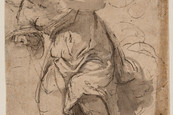 Giovanni Francesco Bezzi, gen. Nosadella, Engel der Verkündigung, 1560er Jahre Zeichnung eines Engels, Kopf kaum erkennbar