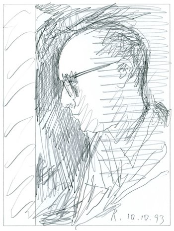 Bleistiftzeichnung eines Selbstbildnisses von Gerhard Richter