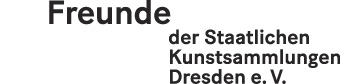 Schwarzer Schriftzug "Freunde der Staatlichen Kunstsammlungen Dresden e.V."